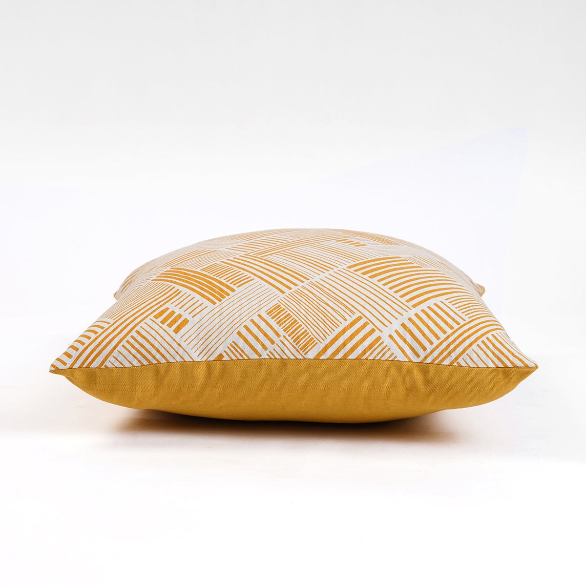Modern Retro Mustard Yellow Geometric Print Cushion Cover | Cotton | Multiple Sizes