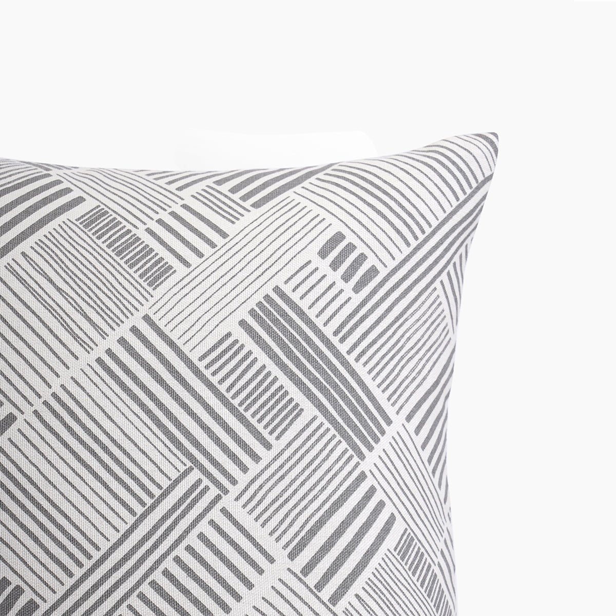 Modern Retro Grey Geometric Pillow Cover – Cotton, Multiple Sizes