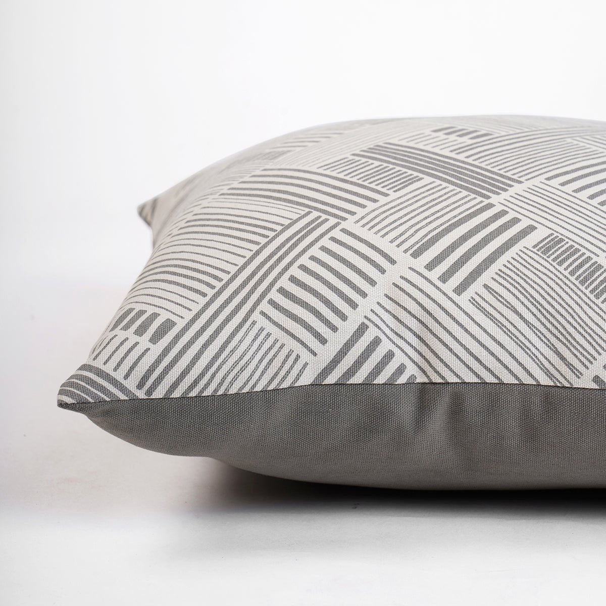 Modern Retro Grey Geometric Print Cushion Cover | Cotton | Multiple Sizes
