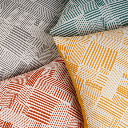Modern Retro Aqua Green Geometric Print Cushion Cover | Cotton | Multiple Sizes