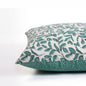 Modern Retro Aqua Green Leaf Print Reversible Cushion Cover | Cotton | Multiple Sizes