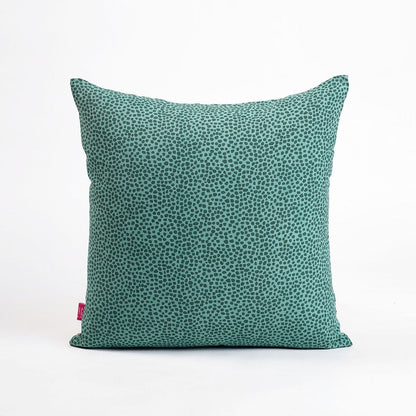 Modern Retro Aqua Green Leaf Print Reversible Cushion Cover | Cotton | Multiple Sizes