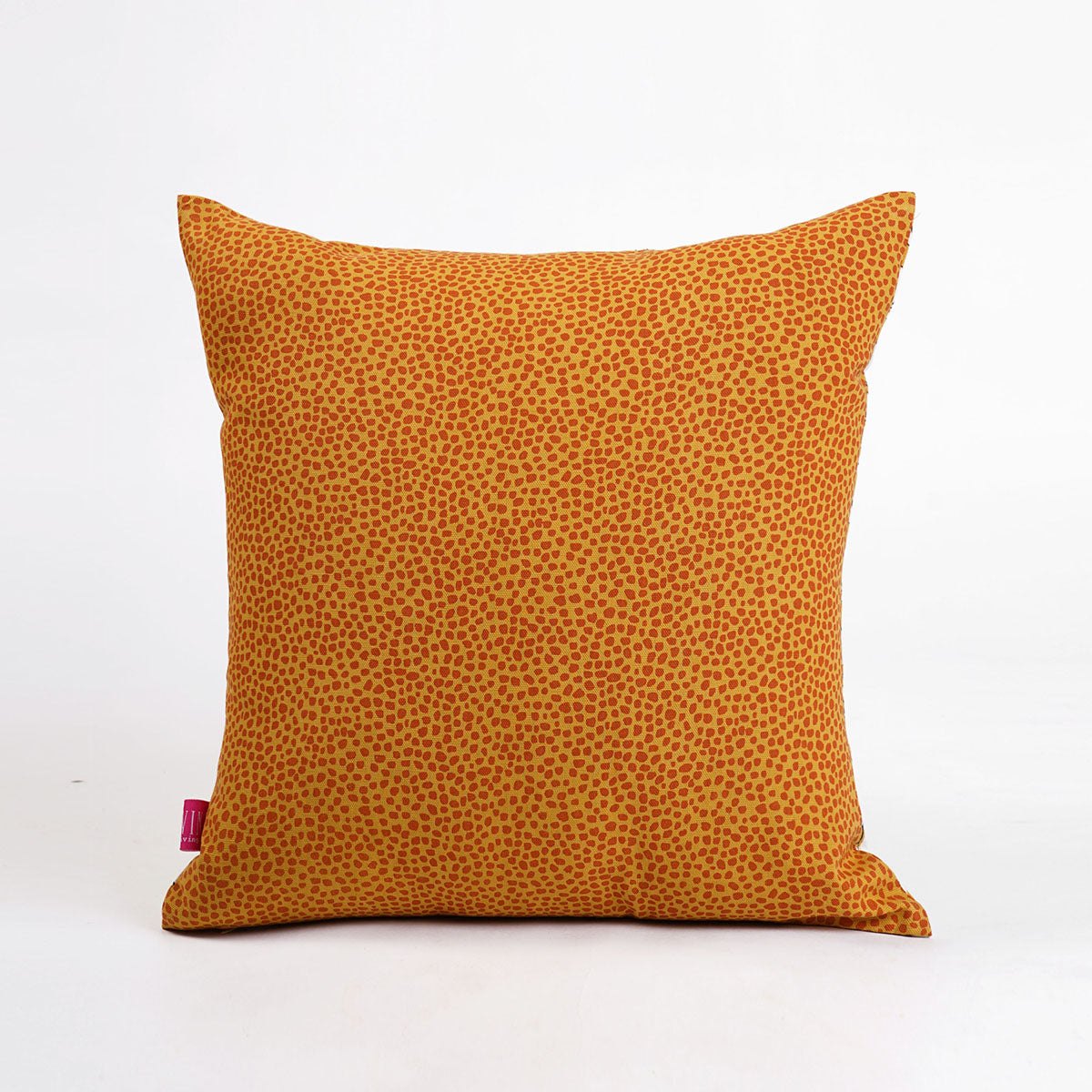 Modern Retro Mustard Yellow Leaf Print Reversible Cushion Cover | Cotton | Multiple Sizes