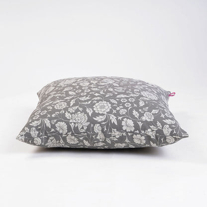 Grey Kalamkari Print Reversible Cushion Cover | 100% Cotton | Multiple Sizes