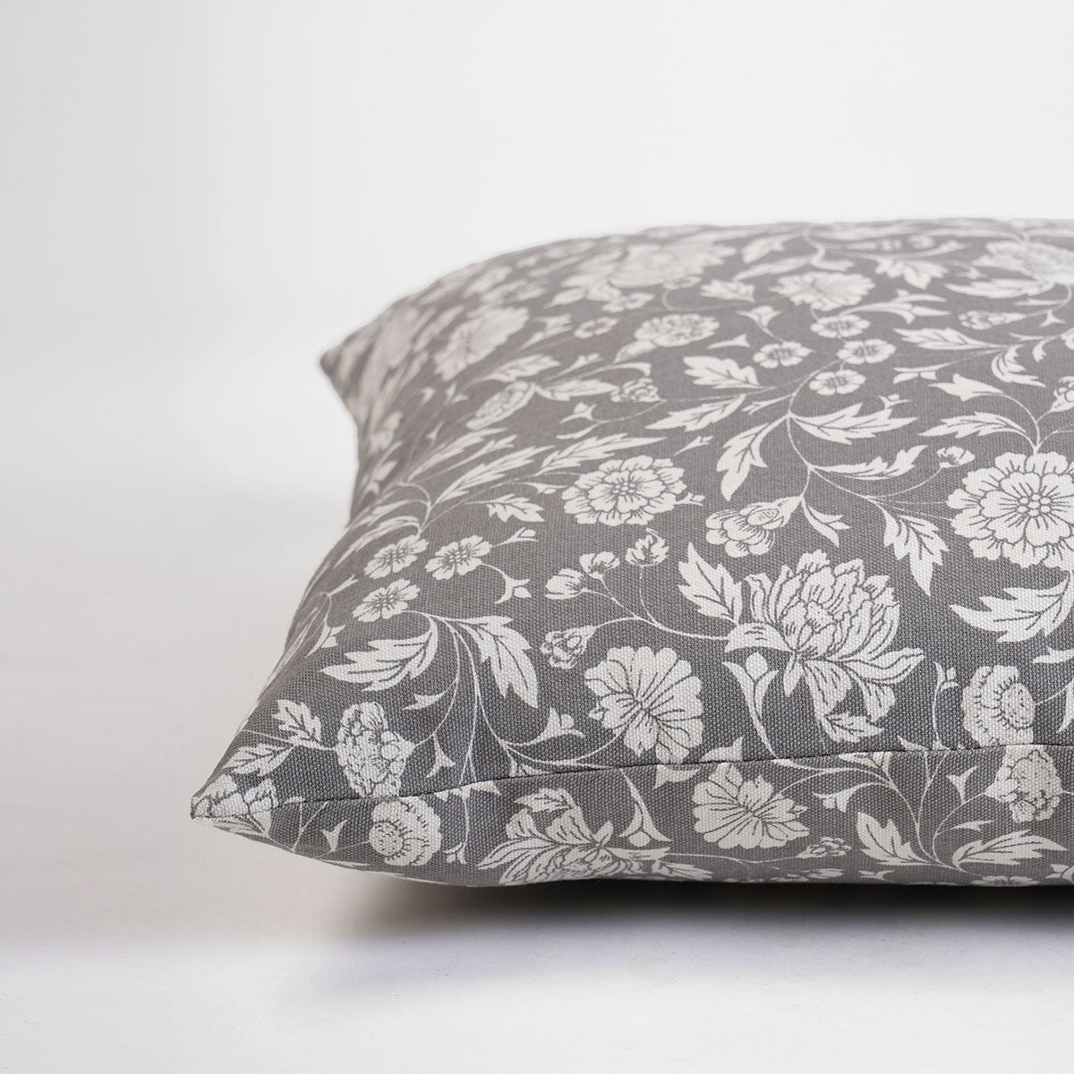 Grey Kalamkari Print Reversible Cushion Cover | 100% Cotton | Multiple Sizes