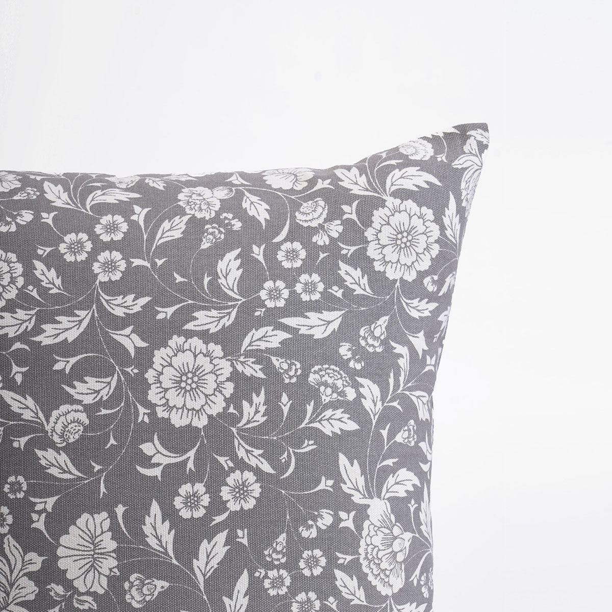 Grey Kalamkari Print Reversible Cushion Cover | 100% Cotton | Multiple Sizes