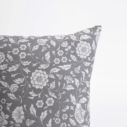 Grey Kalamkari Print Reversible Cushion Cover | 100% Cotton | Multiple Sizes