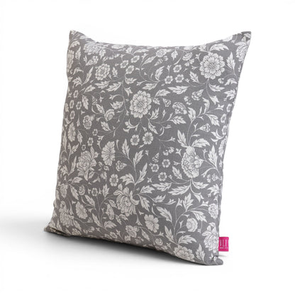 Grey Kalamkari Print Reversible Cushion Cover | 100% Cotton | Multiple Sizes