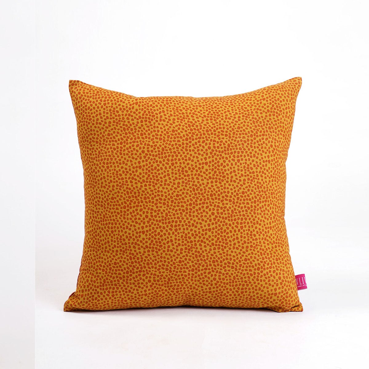 Modern Retro Reversible Mustard Yellow Terracotta Dot Print Pillow Cover