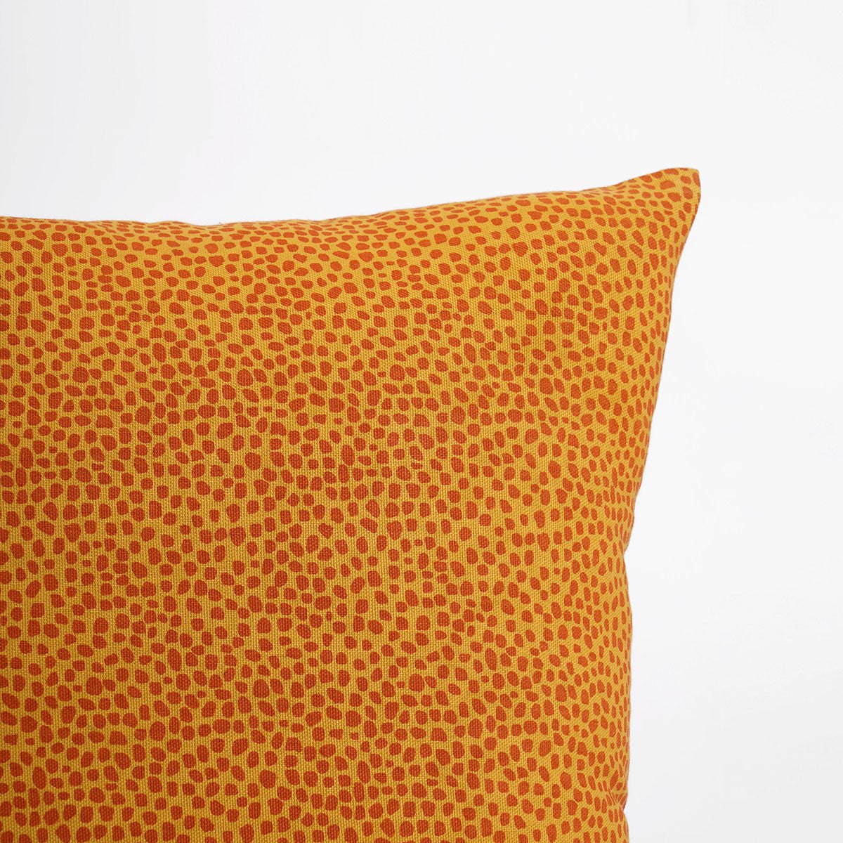 Modern Retro Mustard Yellow & Terracotta Dot Print Reversible Cushion Cover | Cotton | Multiple Sizes