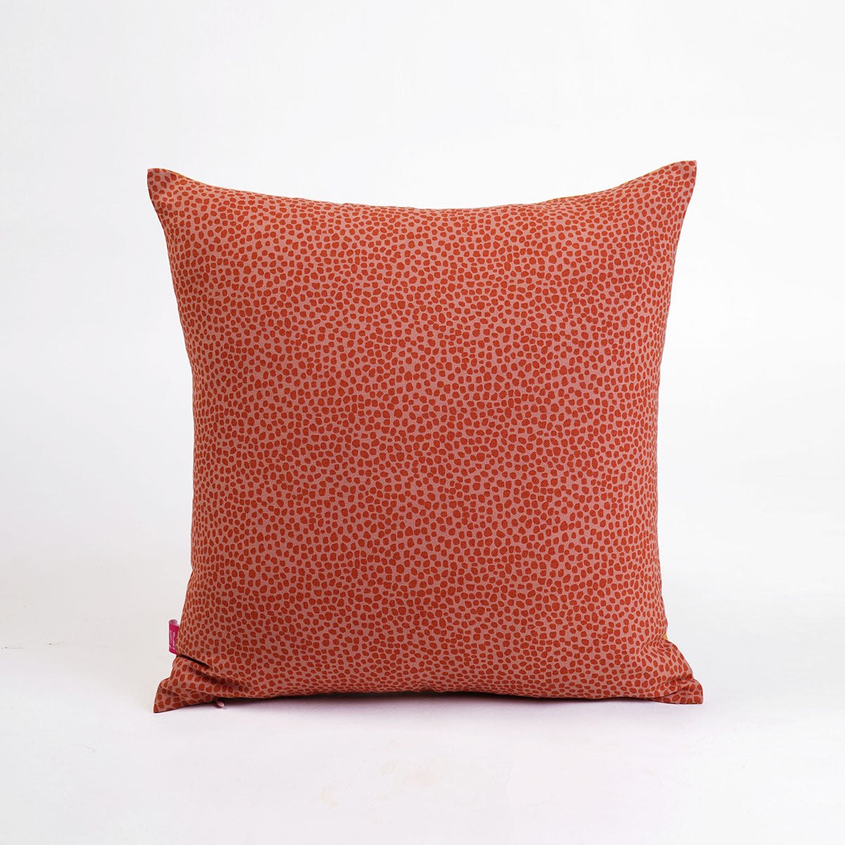 Modern Retro Mustard Yellow & Terracotta Dot Print Reversible Cushion Cover | Cotton | Multiple Sizes