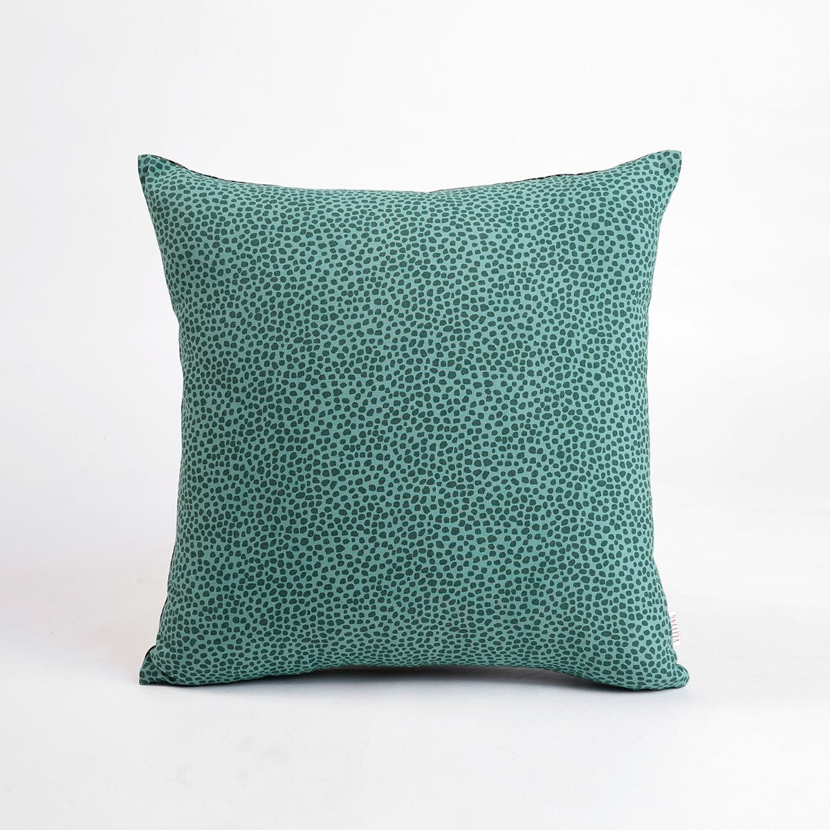 Aqua Green & Charcoal Grey Reversible Dot Print Pillow Cover
