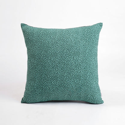 Aqua Green & Charcoal Grey Reversible Dot Print Pillow Cover