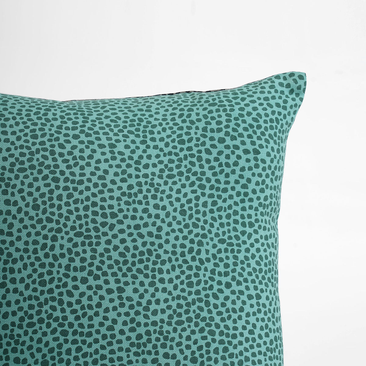 Aqua Green & Charcoal Grey Reversible Dot Print Pillow Cover