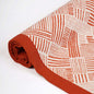 Modern Retro Terracotta Cotton Rug | Stripe Print | Mid-Century Modern