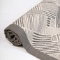 Modern Retro Grey Cotton Rug | Stripe Print | Mid-Century Modern