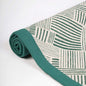 Modern Retro Aqua Green Cotton Rug | Stripe Print | Mid-Century Modern