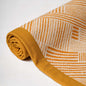 Modern Retro Mustard Yellow Cotton Rug | Stripe Print | Mid-Century Modern