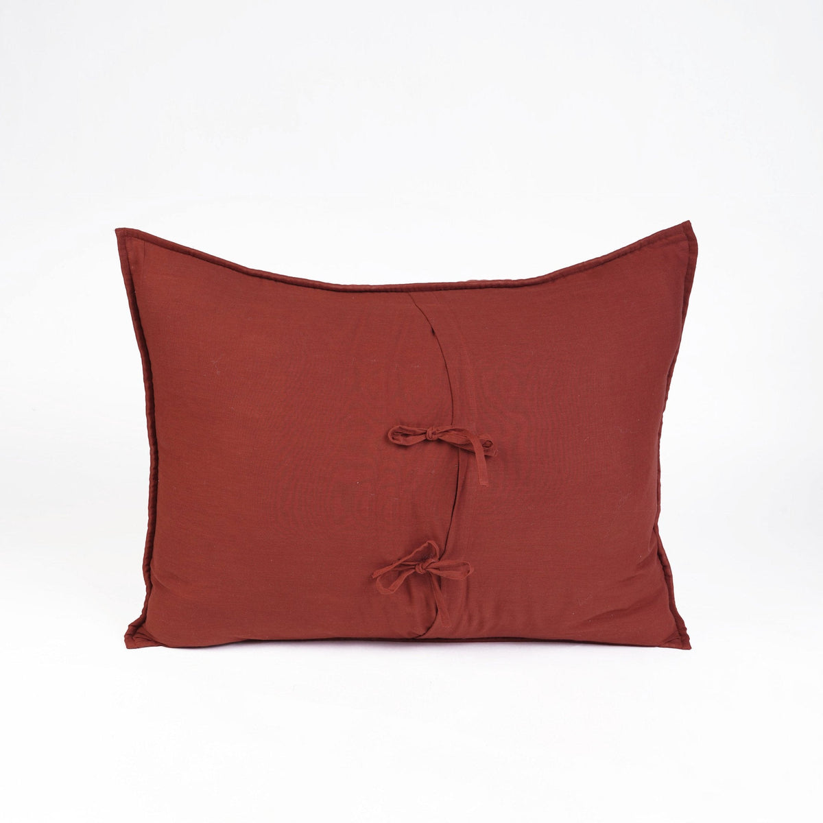 Terracotta Kantha Quilt Bed Set | 4-Layer Muslin Gauze | Hand Quilted | Handmade