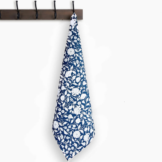 Handcrafted Indigo Kalamkari Kitchen Towel Set – Premium Cotton