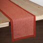 Modern Retro Terracotta Dot Print Cotton Table Runner | Zig-Zag Embroidered Border | 4 & 6 Seater