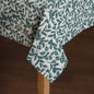 Modern Retro Aqua Green Leaf Print Cotton Tablecloth | Round, Square & Rectangular | Multiple Sizes