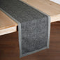 Modern Retro Grey Dot Print Cotton Table Runner | Zig-Zag Embroidered Border | 4 & 6 Seater