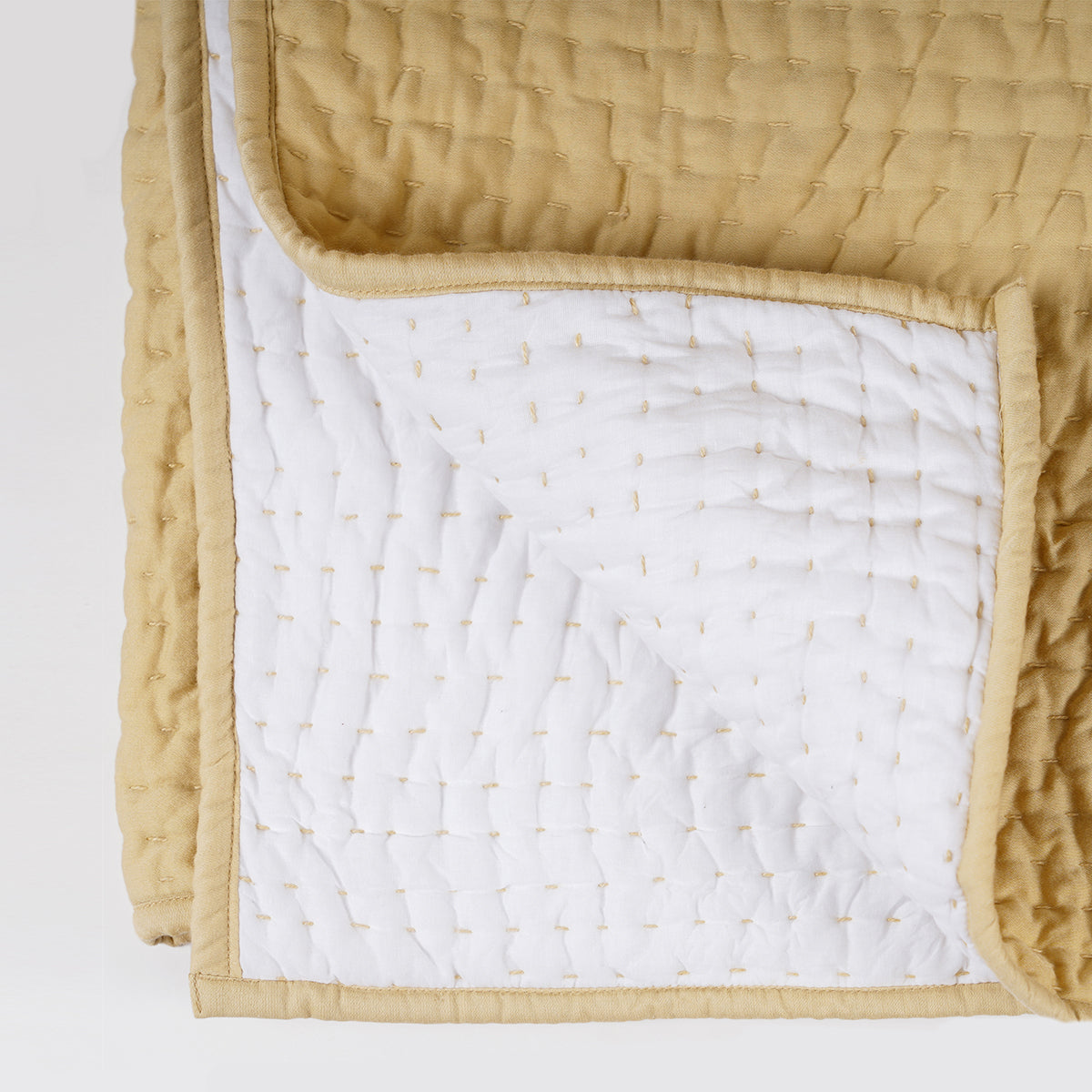 300TC BEIGE COTTON SATIN KANTHA QUILT, Sizes available
