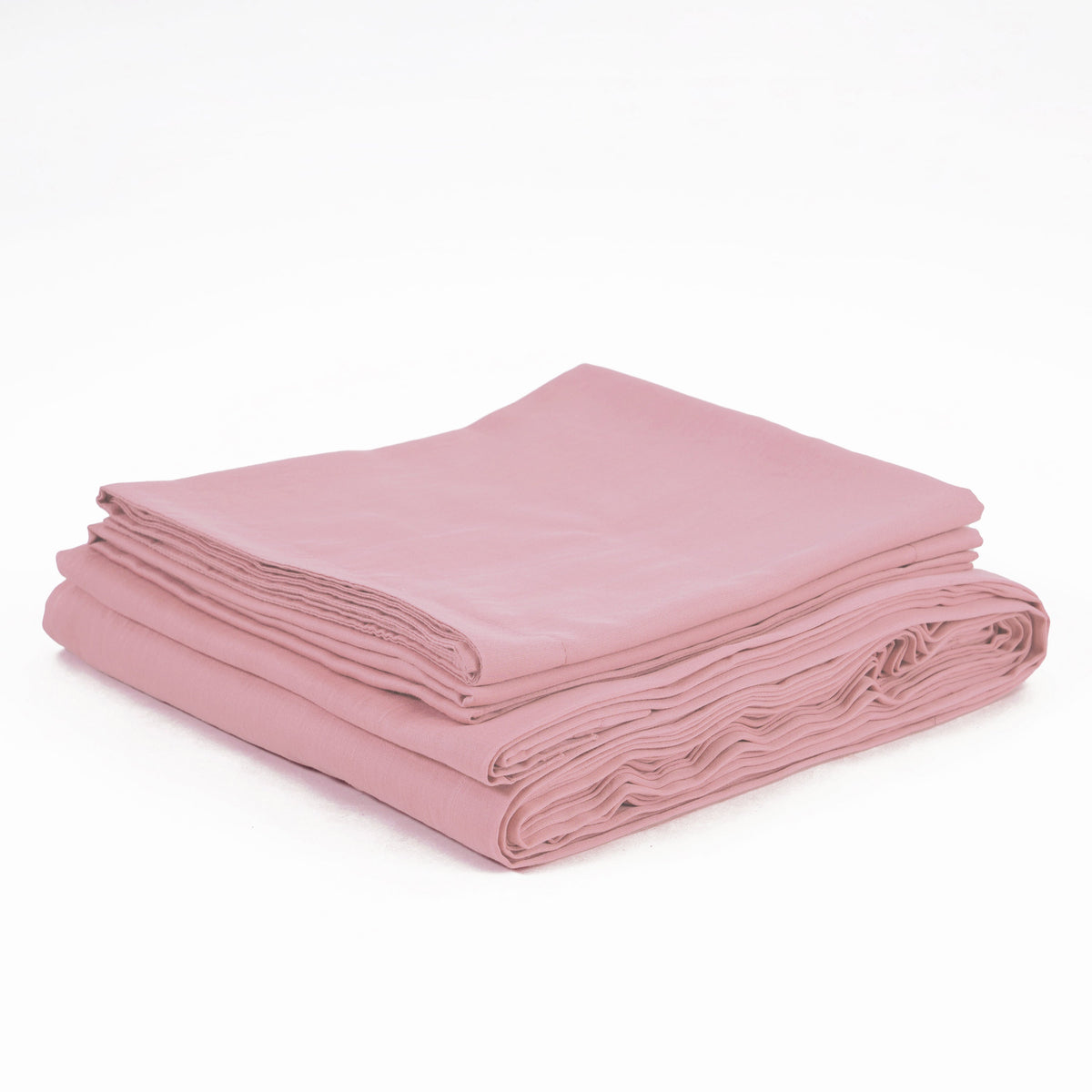 OLD ROSE 300TC flat sheet set, premium pure cotton satin