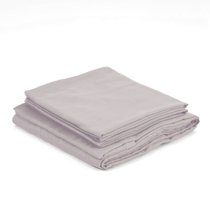 CONCRETE GREY 300TC flat sheet set, premium pure cotton satin