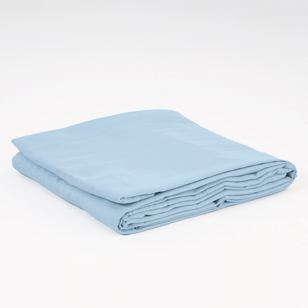 SKY BLUE 300TC flat sheet set, premium pure cotton satin