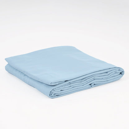 SKY BLUE 300TC flat sheet set, premium pure cotton satin