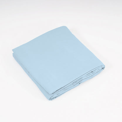 SKY BLUE 300TC flat sheet set, premium pure cotton satin