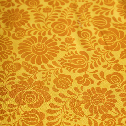 Matyo Tablecloth | Yellow Floral Print & Embroidered Hem | 100% Cotton | 3 Sizes Available