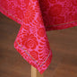 Matyo Tablecloth | Hot Pink Floral Print & Embroidered Hem | 100% Cotton | 3 Sizes Available
