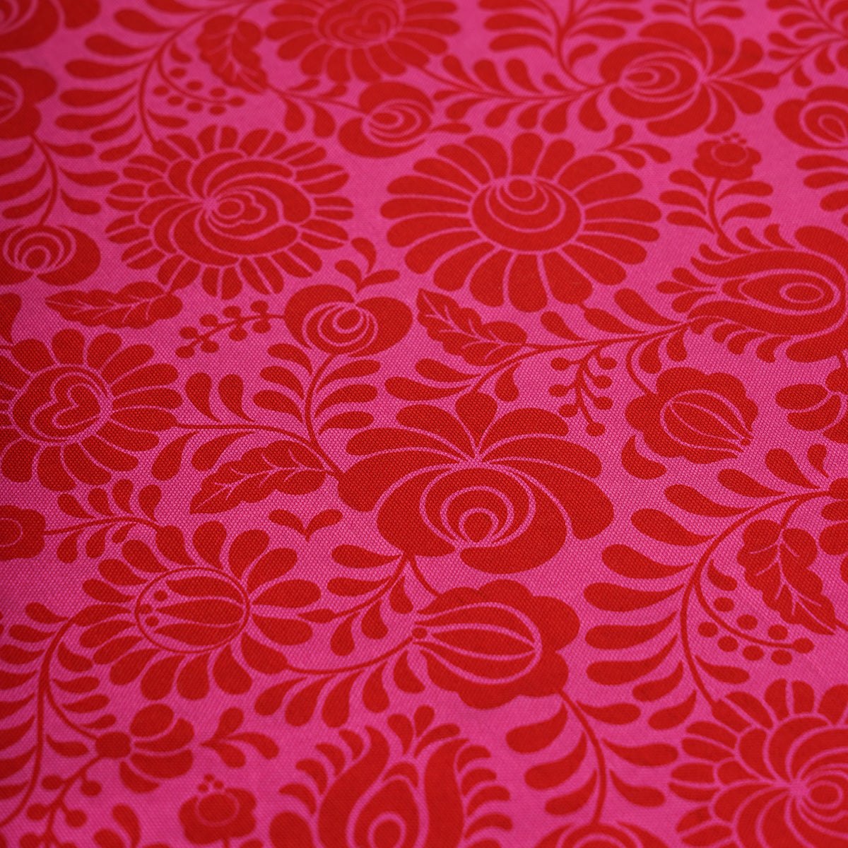Matyo Tablecloth | Hot Pink Floral Print & Embroidered Hem | 100% Cotton | 3 Sizes Available