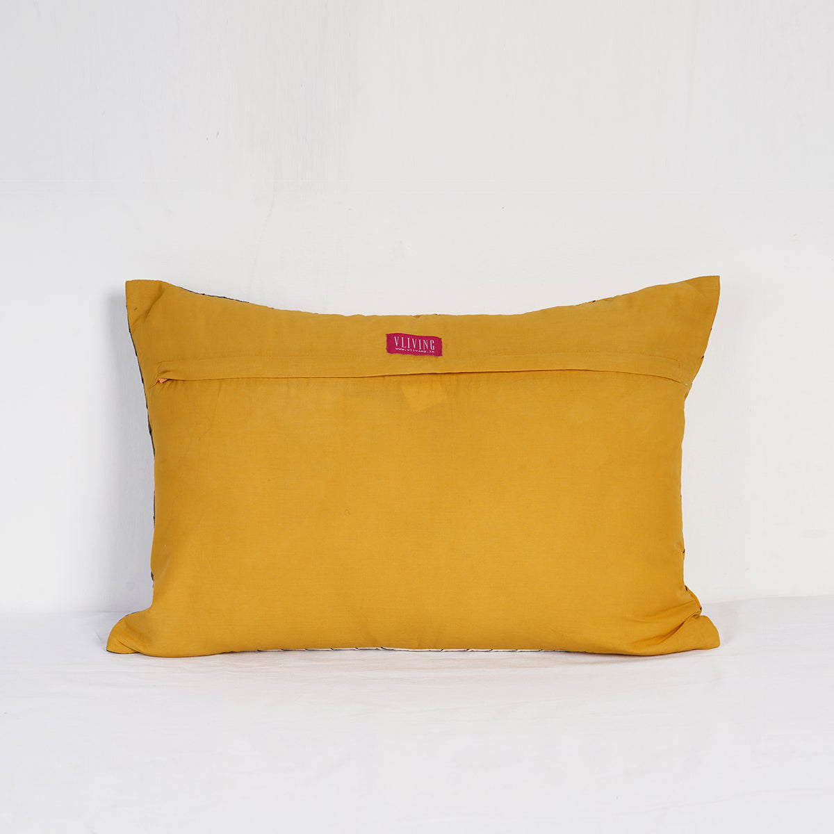 Modern Retro Mustard Yellow Patchwork Quilted Colour Block Cushion Cover