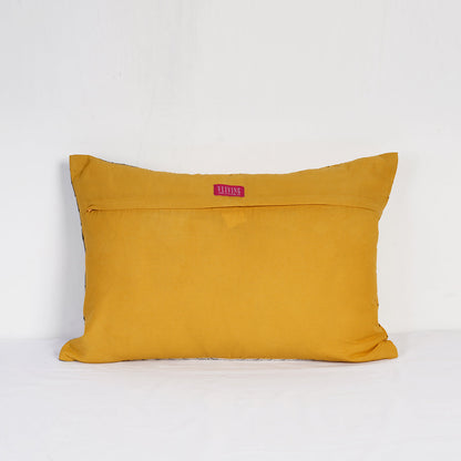 Modern Retro Mustard Yellow Patchwork Quilted Colour Block Cushion Cover
