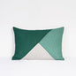 Modern Retro Aqua Green Colour Block Patchwork Quilted Cushion Cover | Cotton | 2 Sizes