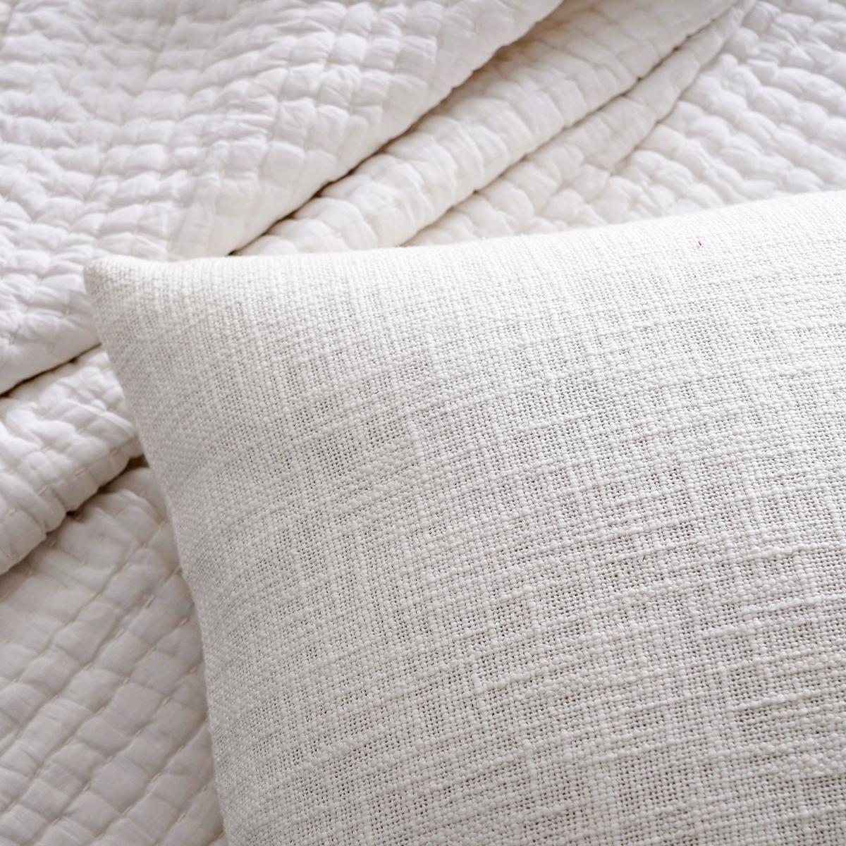 White Slub Cotton Pillow Cover | Textured Weave | Zip Closure | Multiple Sizes