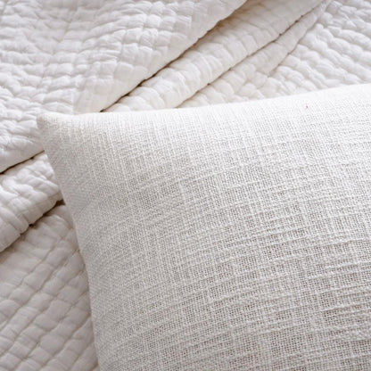 White Slub Cotton Pillow Cover | Textured Weave | Zip Closure | Multiple Sizes