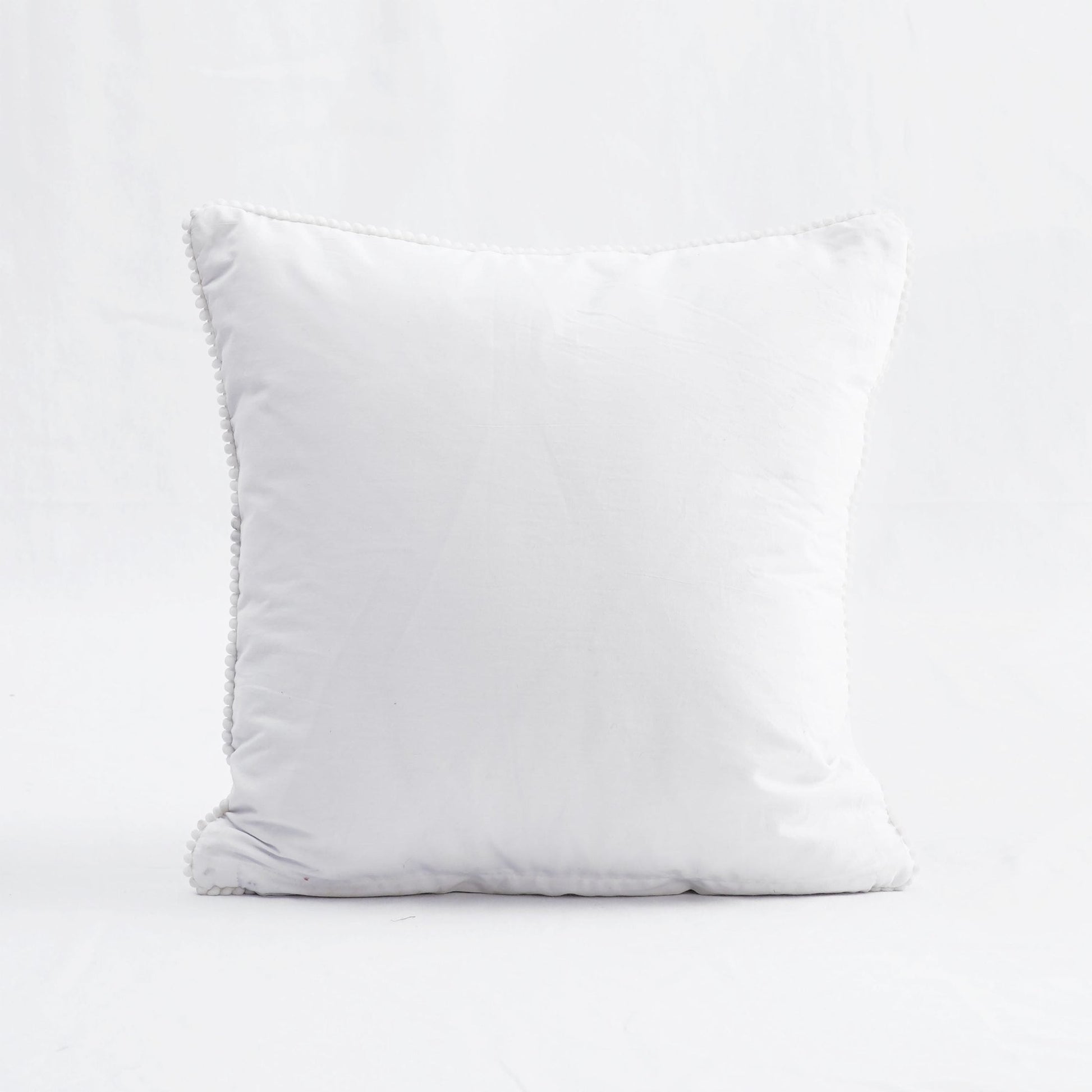 White Kantha Quilted Pillow Covers Stripe Cotton Set