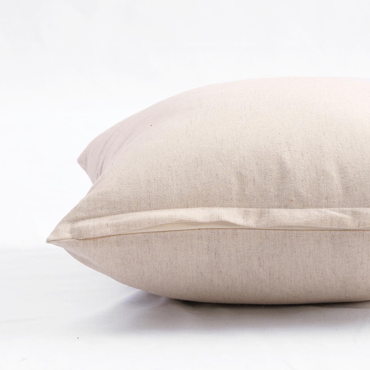 Natural Linen Cotton Blend Pillow Cover | Textured Weave | Zip Closure | Multiple Sizes