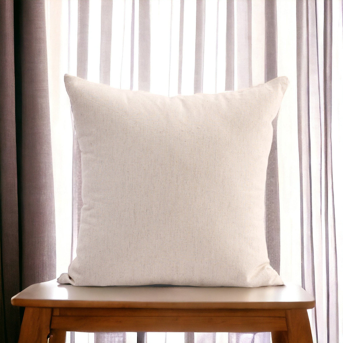 Natural Linen Cotton Blend Pillow Cover | Textured Weave | Zip Closure | Multiple Sizes
