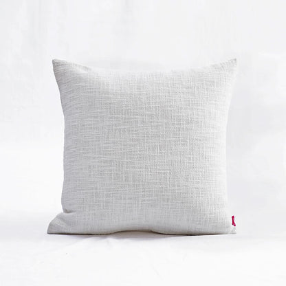 White Slub Cotton Pillow Cover | Textured Weave | Zip Closure | Multiple Sizes