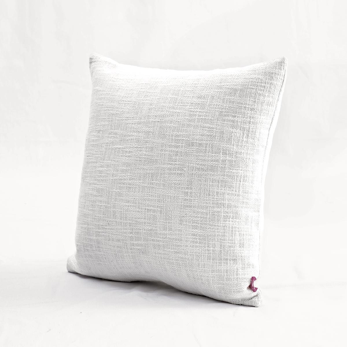 Natural White Slub Cotton Pillow Cover – Zip Closure, Multiple Sizes