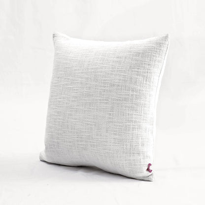 Natural White Slub Cotton Pillow Cover – Zip Closure, Multiple Sizes