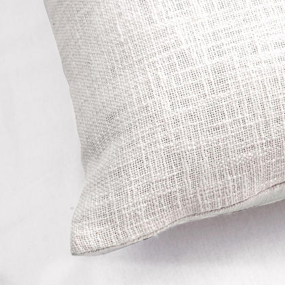 White Slub Cotton Pillow Cover | Textured Weave | Zip Closure | Multiple Sizes