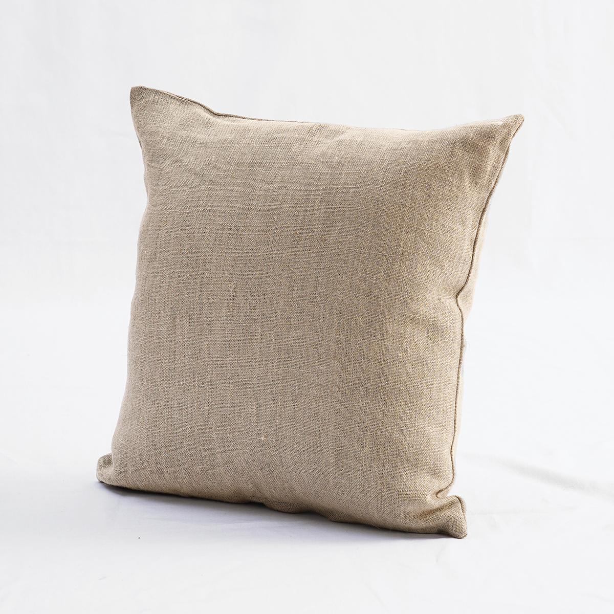 Natural Thick Linen Pillow Cover | Heavy Weight Fabric | Zip Closure | Multiple Sizes