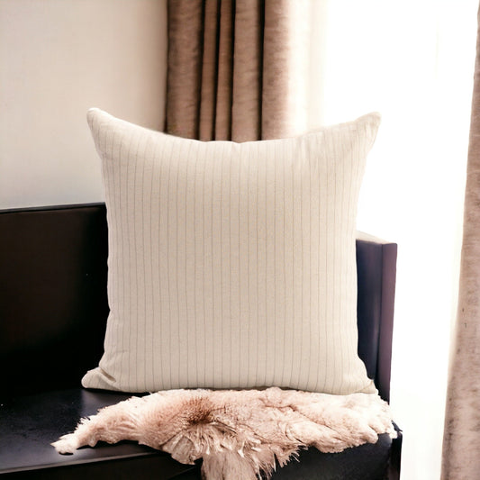 Natural Colour Striped Cotton Pillow Cover – Multiple Sizes